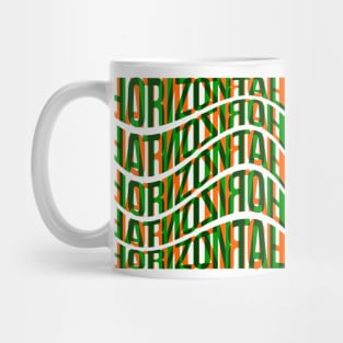 Horizontal Waves Typography (Green Orange) Mug